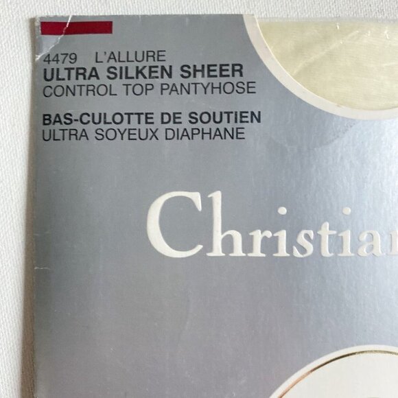 2X Vintage Christian Dior White Ultra Sheer Control Top Pantyhose SZ 2 - Picture 4 of 7